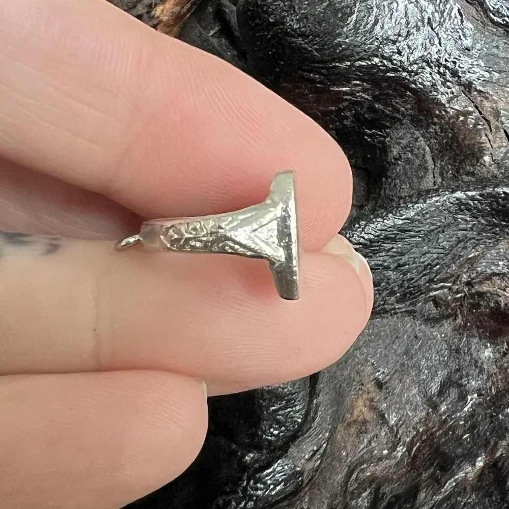 Vintage Sterling Silver Charm Signet Style Mini Ring Joie Joy of Life